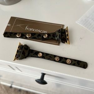 Army green leopard pony hair Apple Watch band